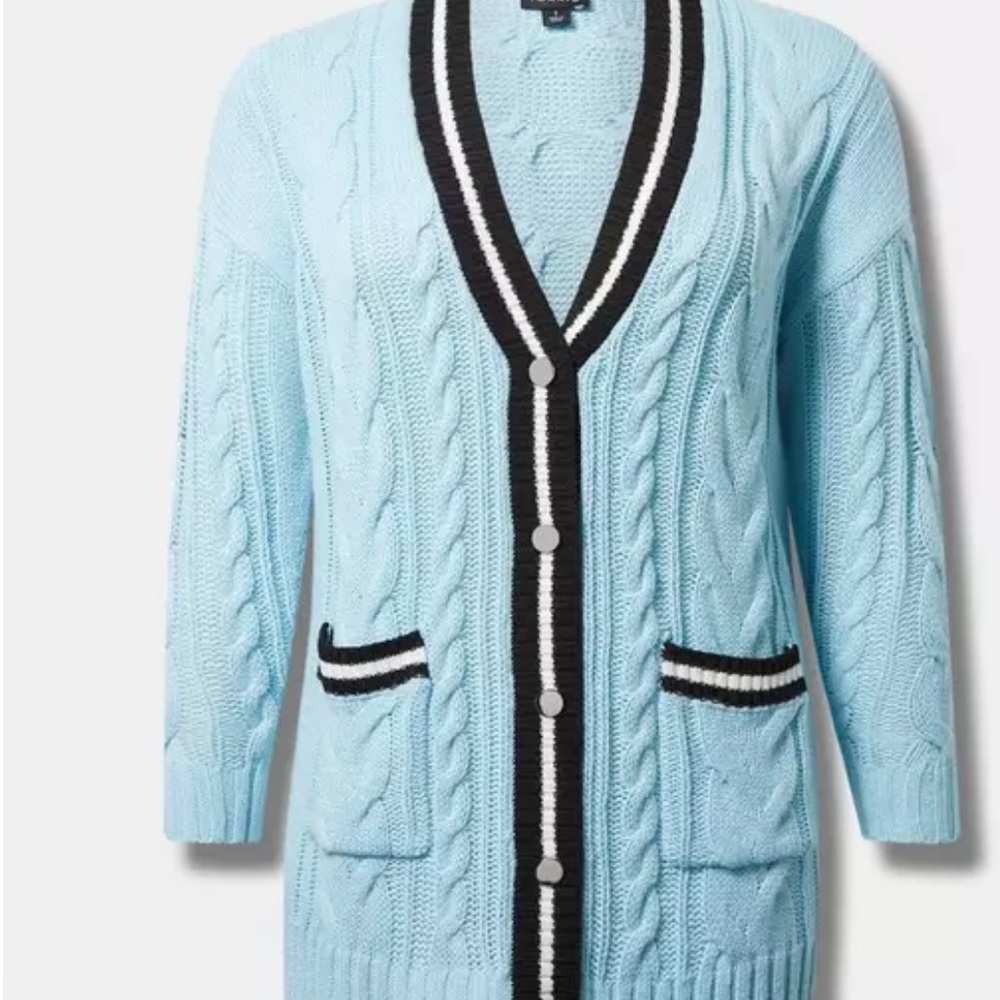 Chunky Cable Boyfriend Cardigan Sweater Size 00- NWOT